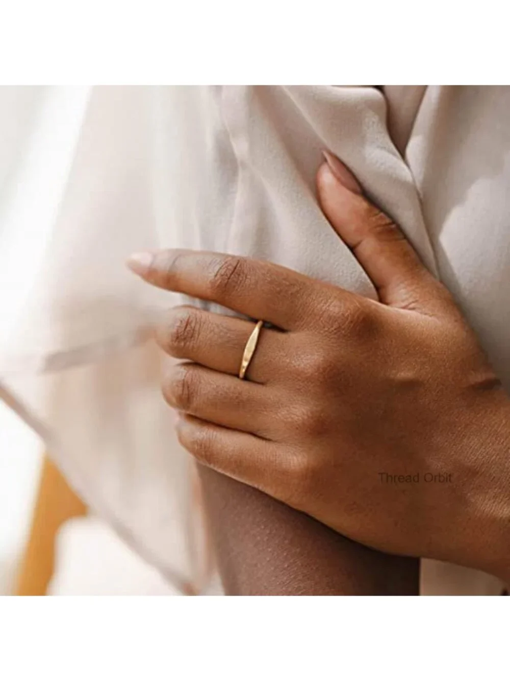 Slim Stackable Signet Rings 14K Gold Filled Dainty Pinky Ring for Women